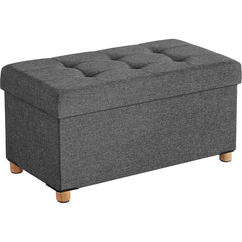 Puf, zložljiva klop s prostorom za shranjevanje in pokrovom, 76 x 38 x 40 cm | SONGMICS-Vasdom.si
