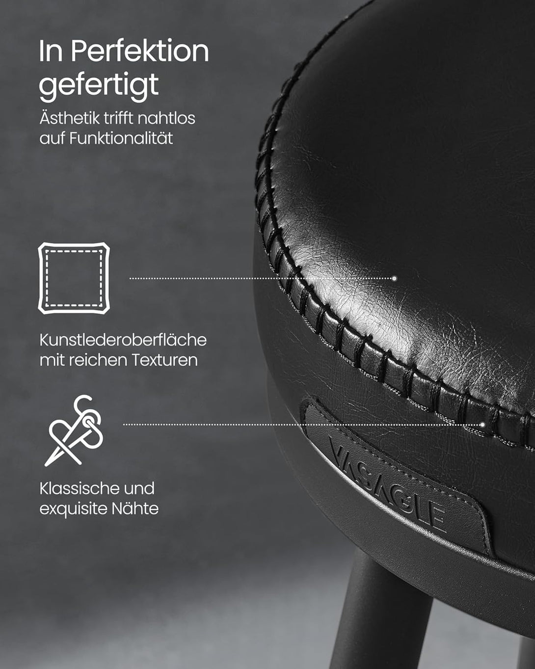 Set 2 barskih stolov iz kolekcije EKHO, 54 x 54 x 91 cm, črni | VASAGLE-Vasdom.si