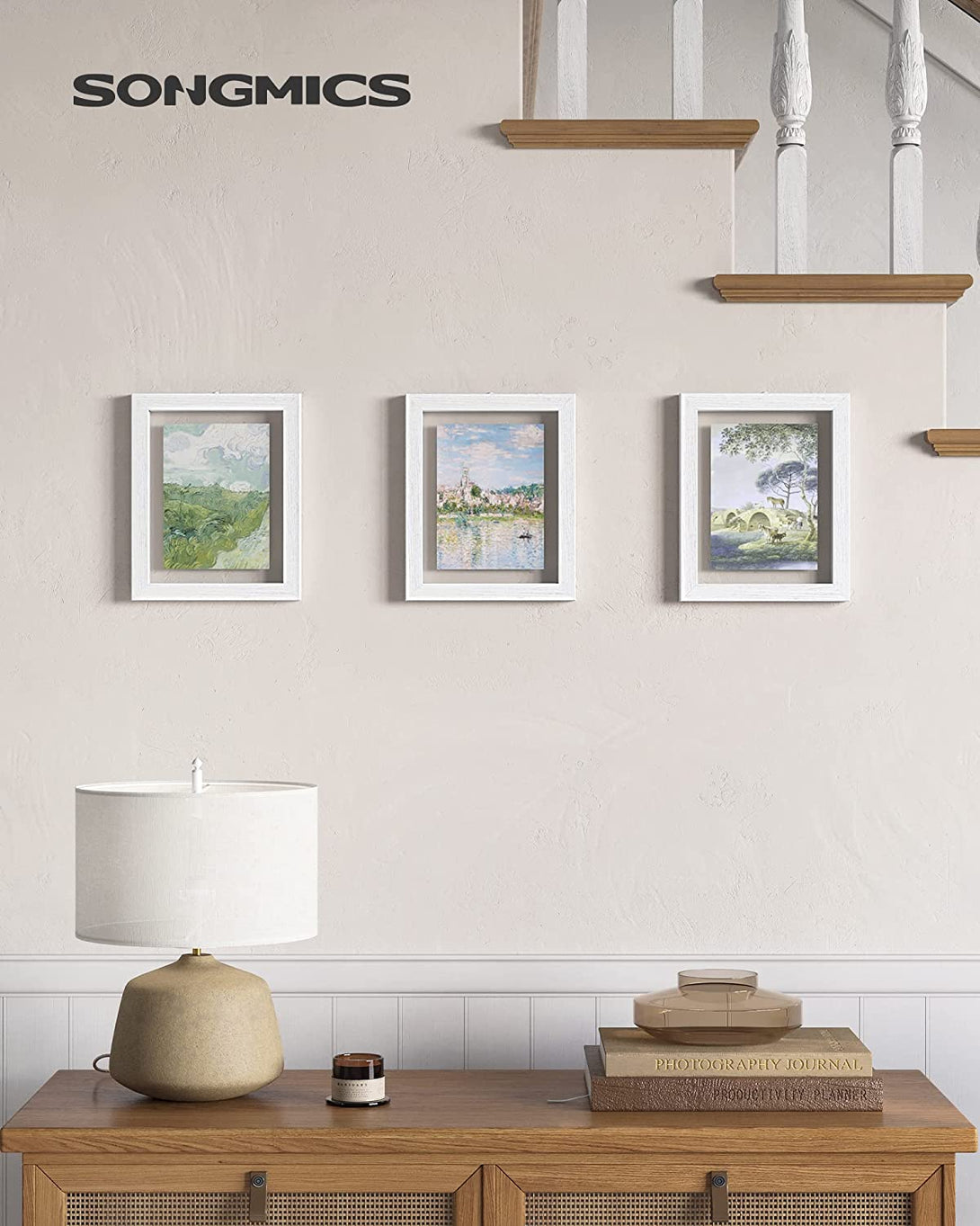 Set 3 okvirjev za slike, beli | SONGMICS-Vasdom.si