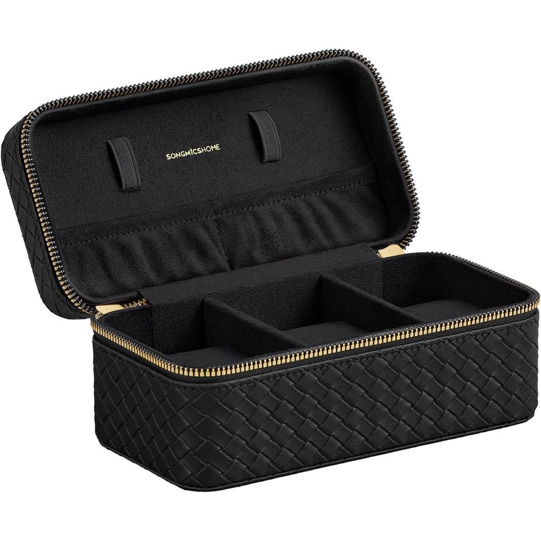 Škatla za ure iz PU usnja, 10 x 20 x 9 cm, črne barve | SONGMICS-Vasdom.si