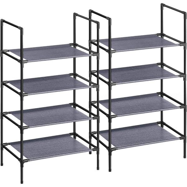 Stojalo za čevlje s 4 policami – komplet 2, 45x28x80cm, siva | SONGMICS-Vasdom.si