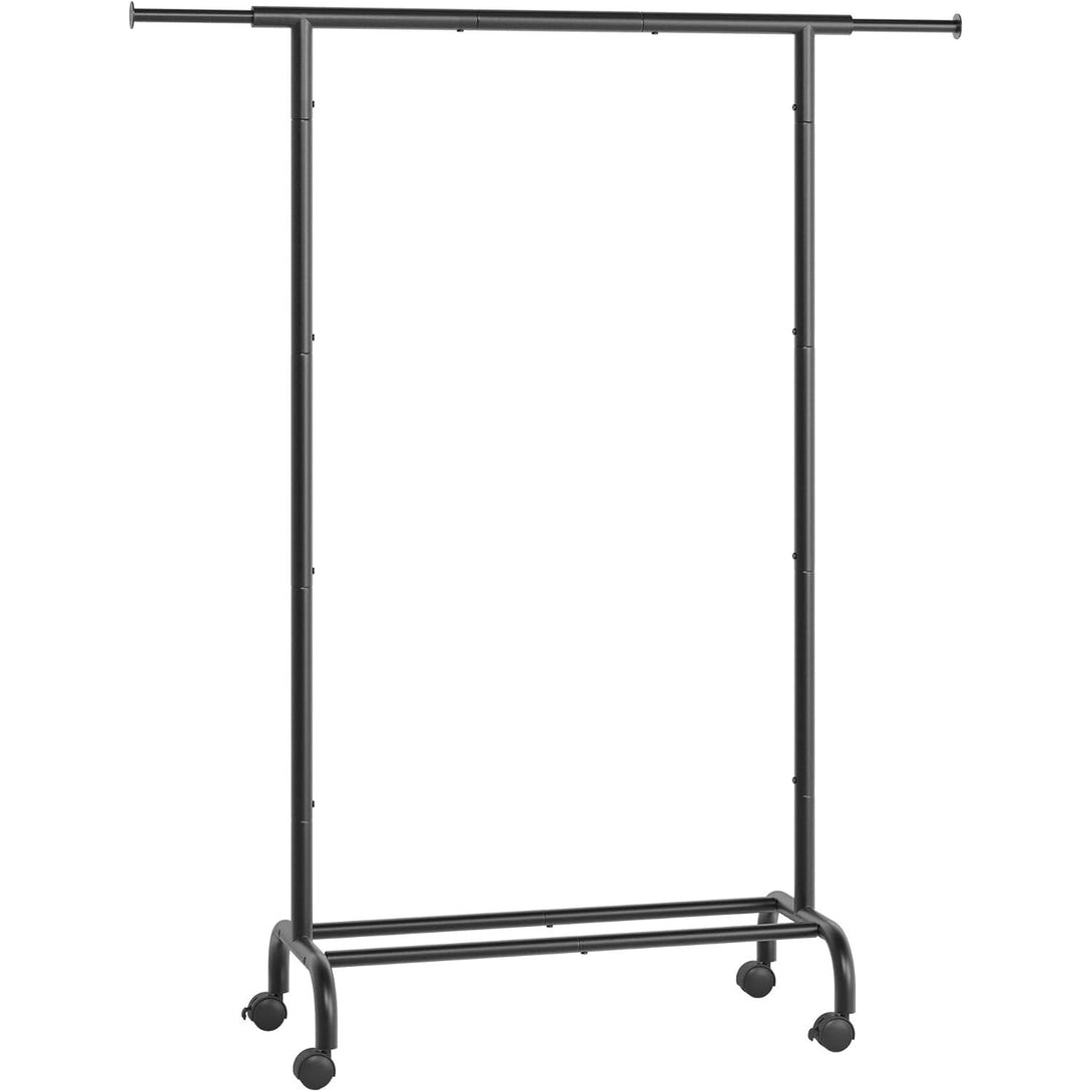 Stojalo za oblačila s kolesi, 40 x (83-120) x 156 cm, črna | SONGMICS-Vasdom.si
