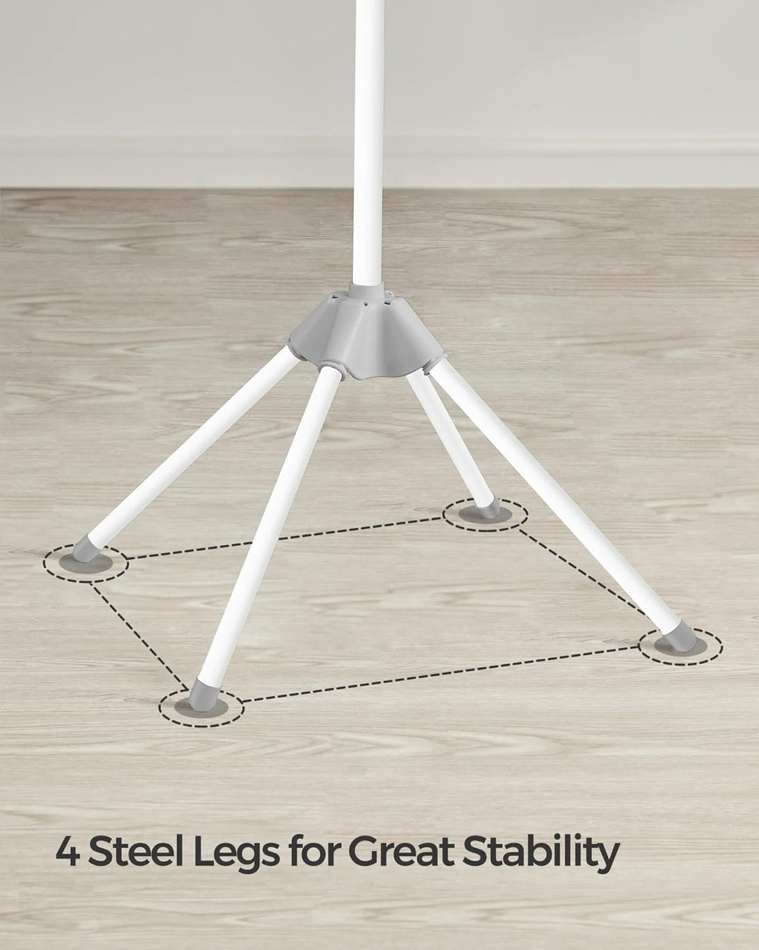 Stojalo za sušenje perila višine 150 cm, sivo-belo | SONGMICS-Vasdom.si