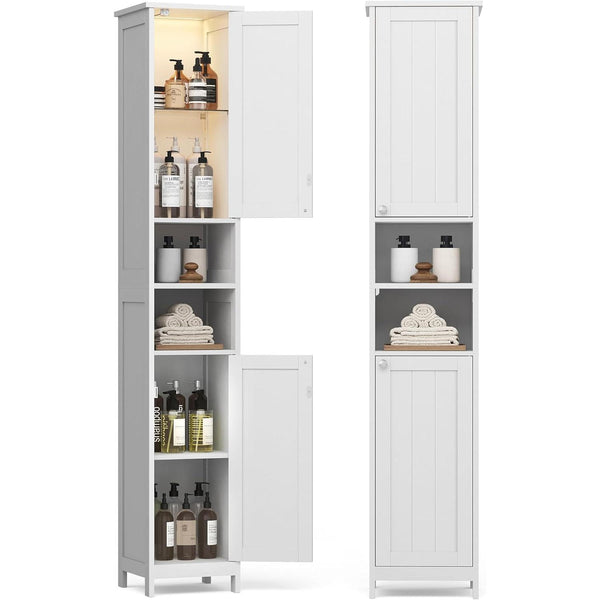 Visoka, ozka kopalniška omarica, 30×30×170 cm, bela | VASAGLE-Vasdom.si