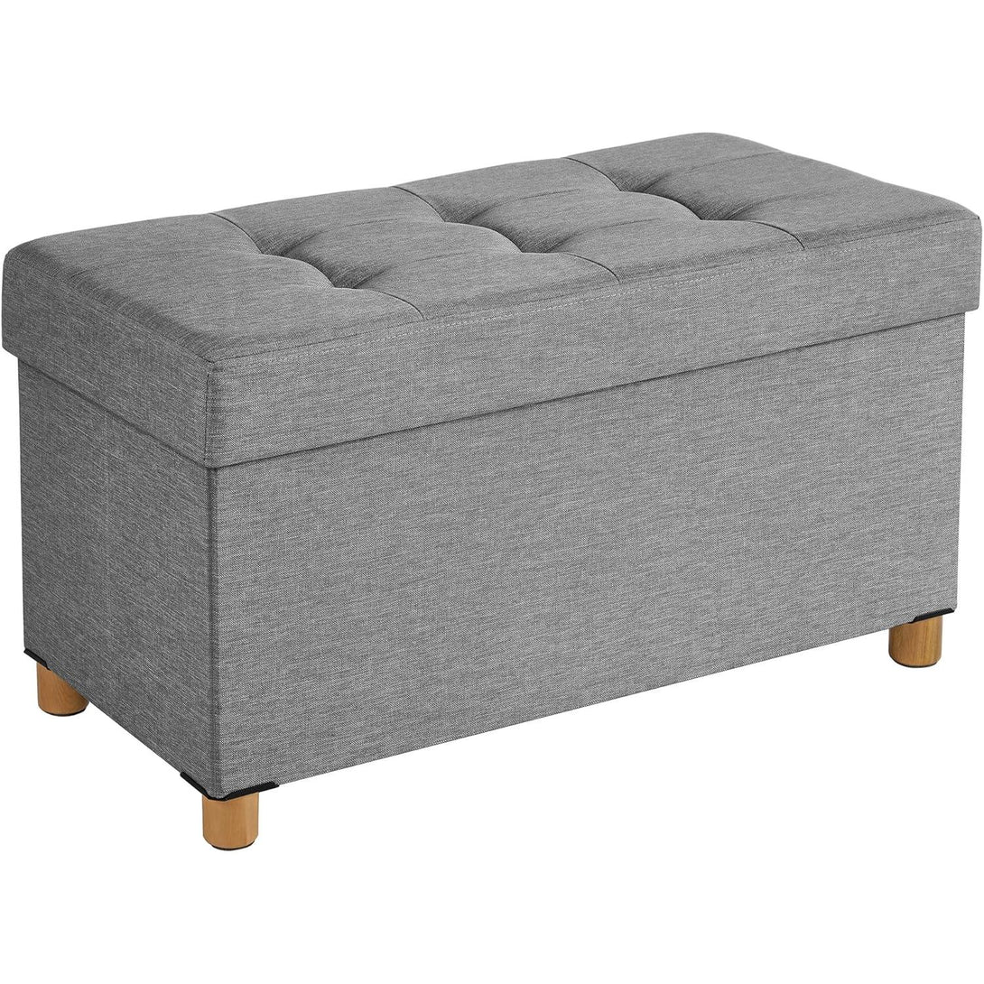 Zložljiva klop za shranjevanje, 65 L, 76 x 38 x 40 cm, svetlo siva | SONGMICS-Vasdom.si