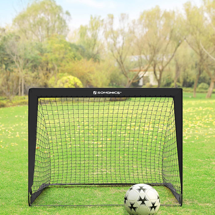 2 kosa otroški nogometni gol, zložljiv otroški nogometni gol, 80 x 120 x 80 cm, črn | SONGMICS-Vasdom.si