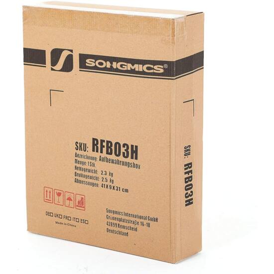 3 zložljive škatle za shranjevanje 40 x 30 x 25 cm, črne | SONGMICS-Vasdom.si