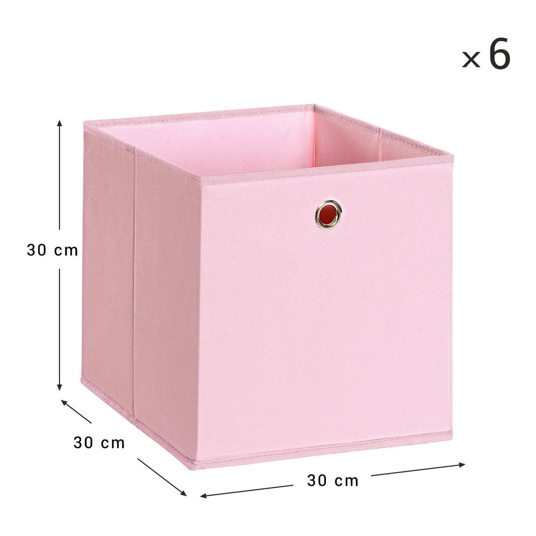 6 zložljivih škatel za shranjevanje, 30 x 30 x 30 cm, roza | SONGMICS-Vasdom.si
