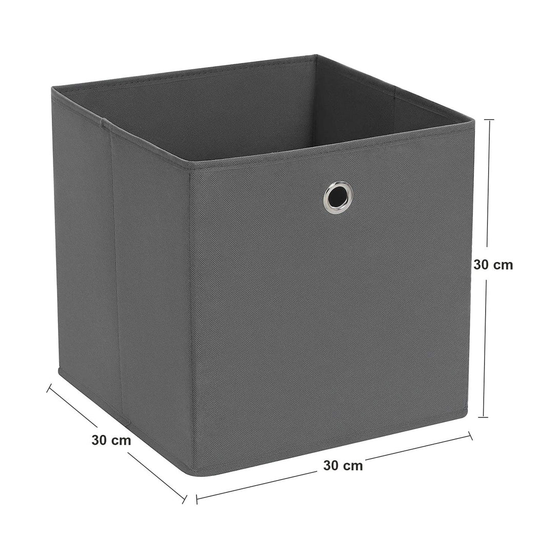 6 zložljivih škatel za shranjevanje, kocke za shranjevanje blaga, 30 x 30 x 30 cm, sive | SONGMICS-Vasdom.si