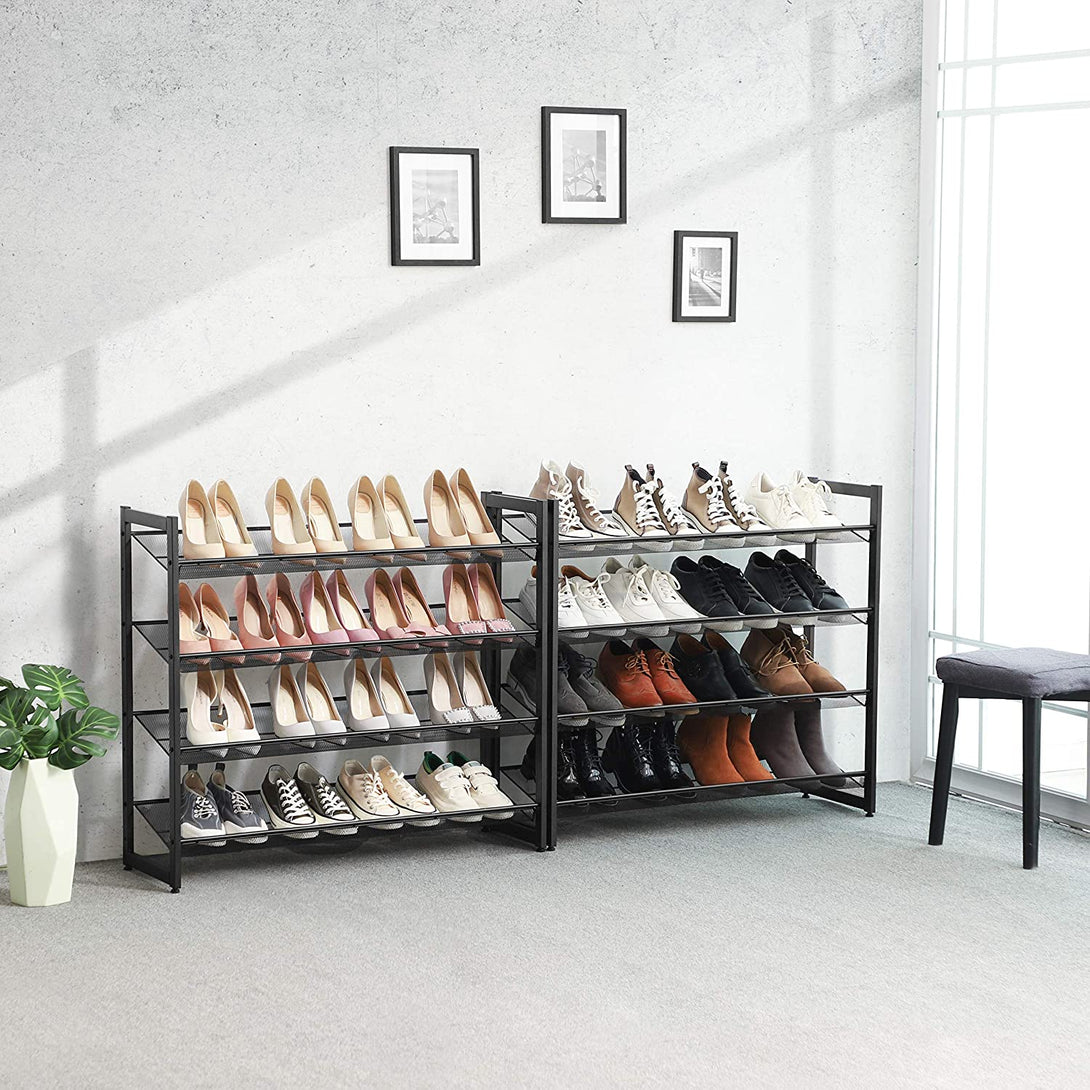 8-nadstropno kovinsko stojalo za čevlje, 2 zložljiva 4-nadstropna organizatorja za čevlje | SONGMICS-Vasdom.si