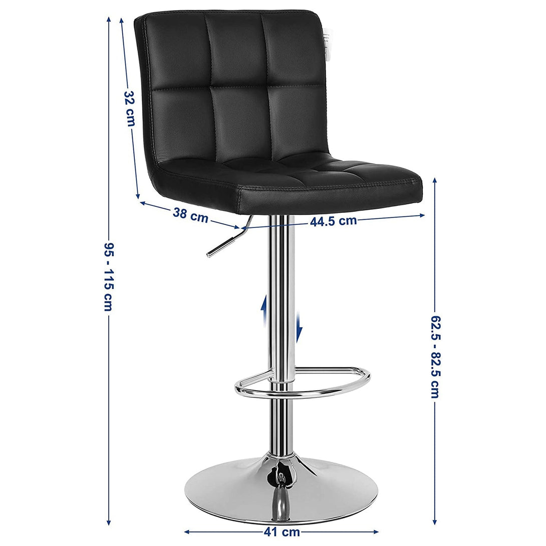 Barski stoli 2 kom, nastavljiva višina, umetno usnje, črna | SONGMICS-Vasdom.si