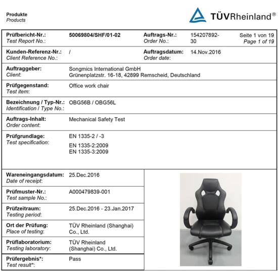 Ergonomski igralni stol, pisarniški stol | SONGMICS-Vasdom.si