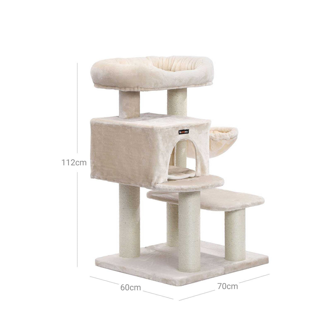 FEANDREA Mačji praskalnik, Cat tower XXL plišasta viseča mreža, 112 cm-Vasdom.si