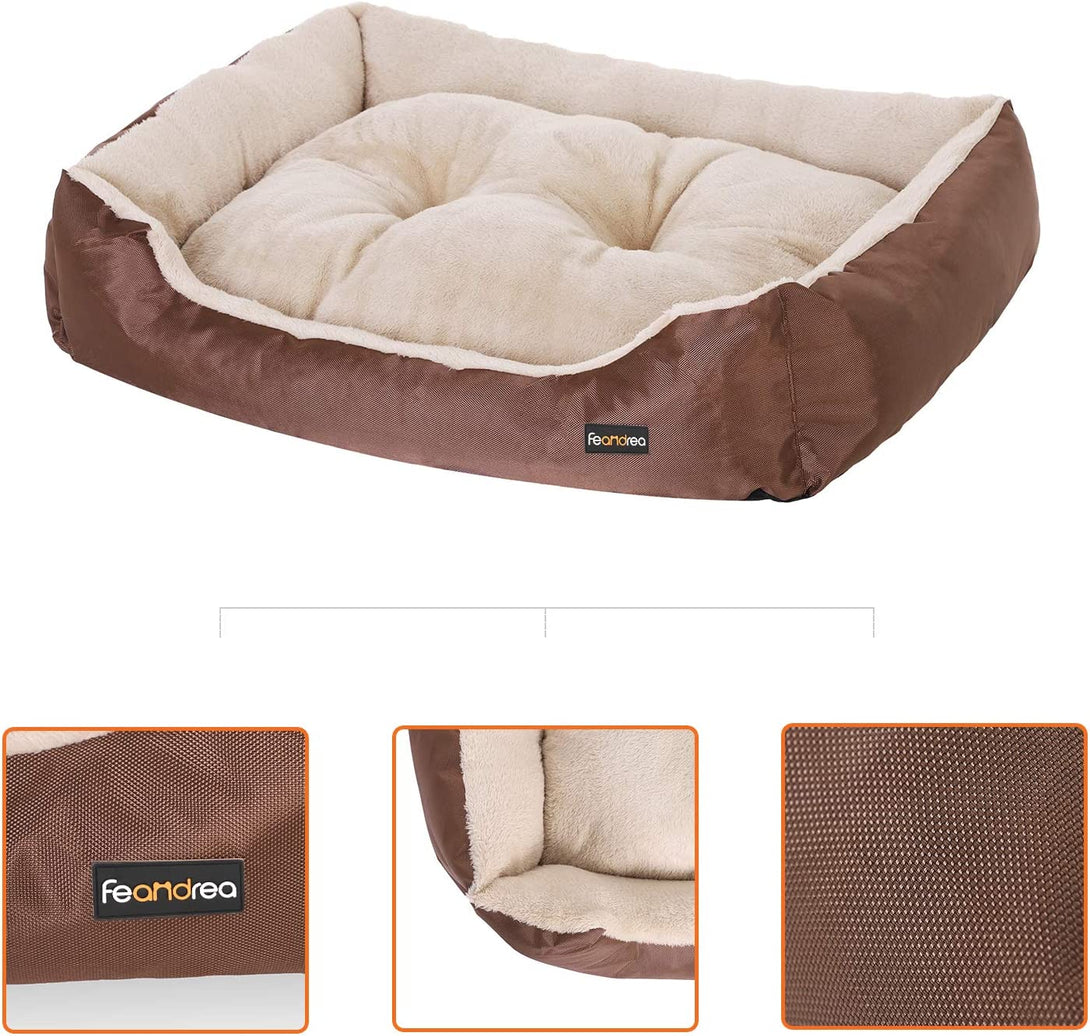 FEANDREA pasja postelja, pasja postelja 80 x 65 x 20 cm, rjava-Vasdom.si