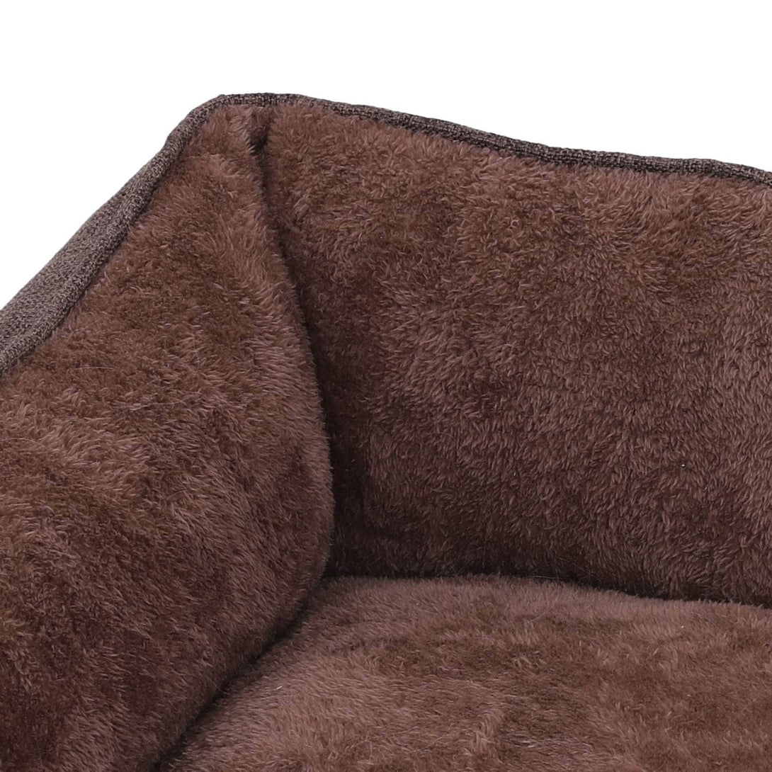FEANDREA pasja postelja, s snemljivo prevleko, pasji kavč, 90 x 75 x 25 cm, rjava-Vasdom.si