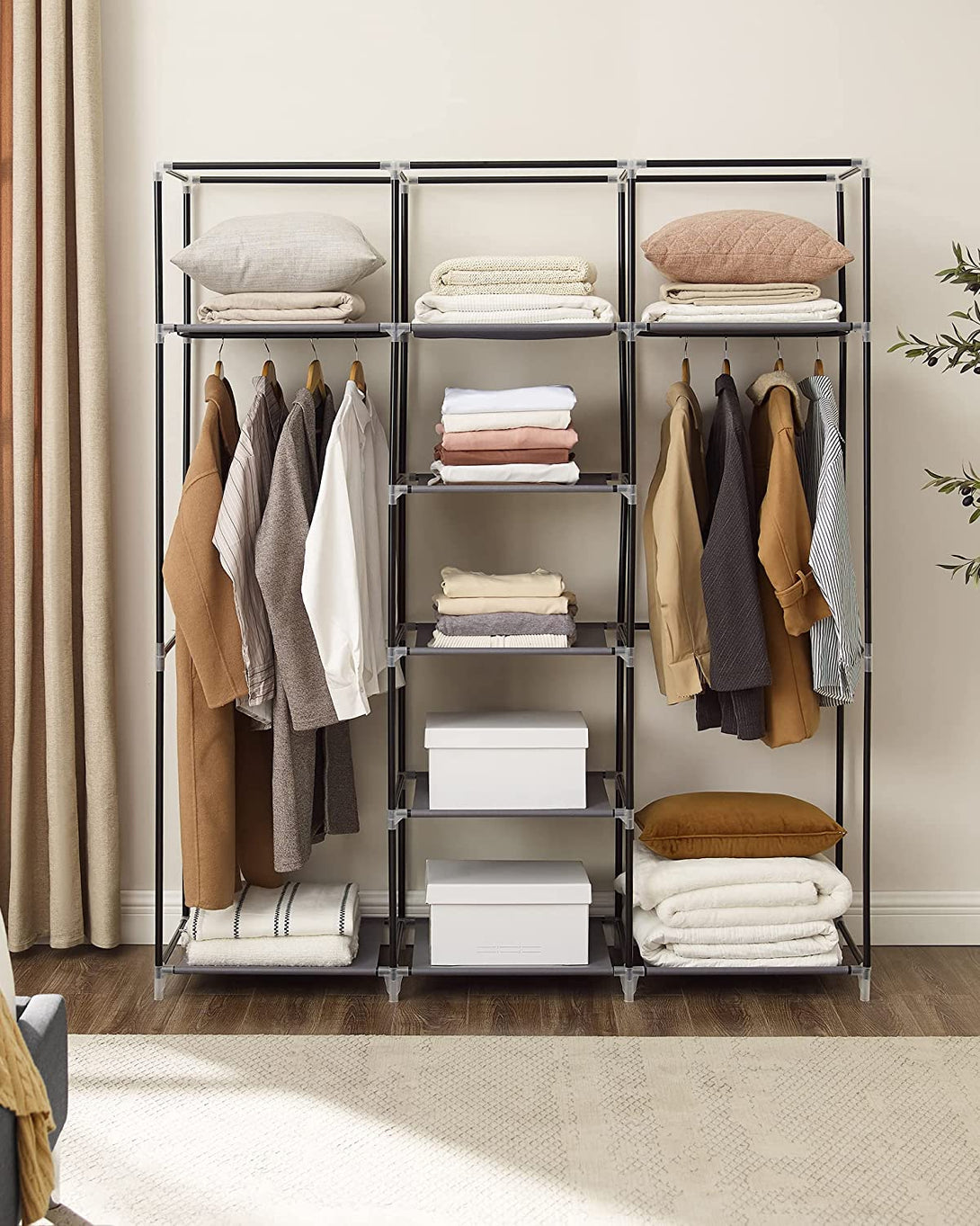 Garderobna omara 175 x 150 x 45 cm, siva | SONGMICS-Vasdom.si