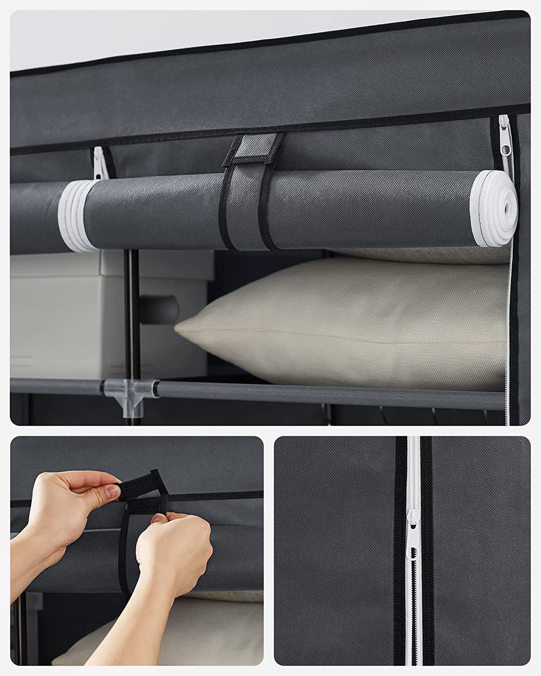 Garderobna omara 175 x 150 x 45 cm, siva | SONGMICS-Vasdom.si