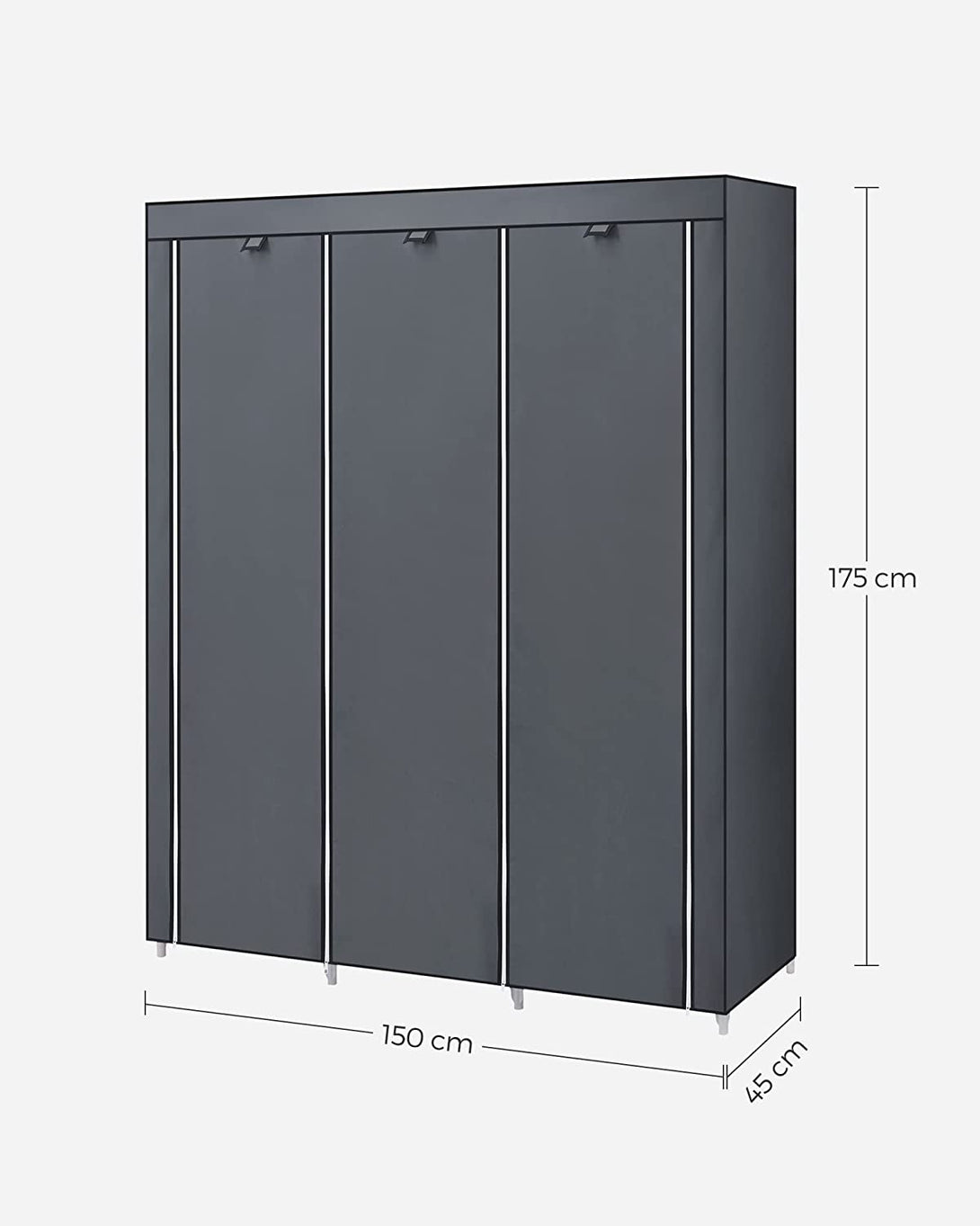 Garderobna omara 175 x 150 x 45 cm, siva | SONGMICS-Vasdom.si