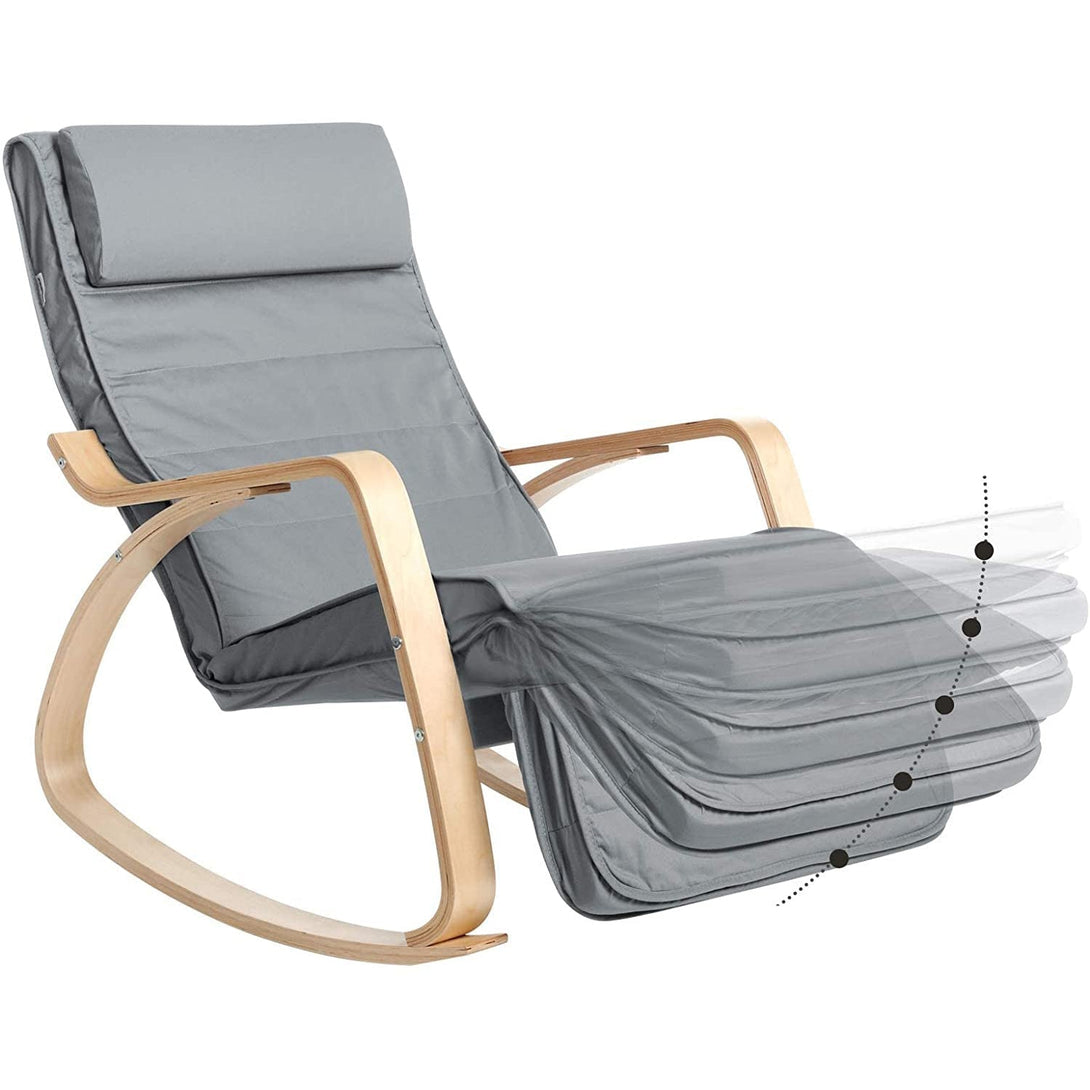 Gugalni stol, 5-stopenjska nastavljiva opora za noge, počivalnik za sprostitev, obremenitev do 150 kg | SONGMICS-Vasdom.si