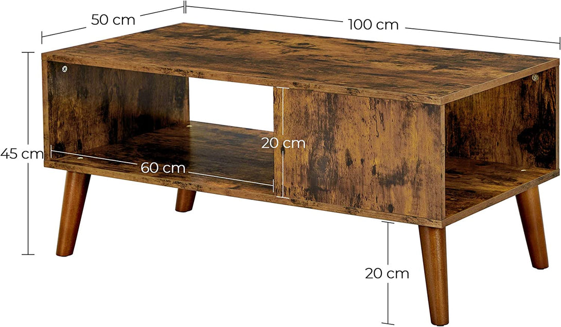 Klubska mizica v retro stilu, TV omarica 100 x 50 x 45 cm | VASAGLE-Vasdom.si