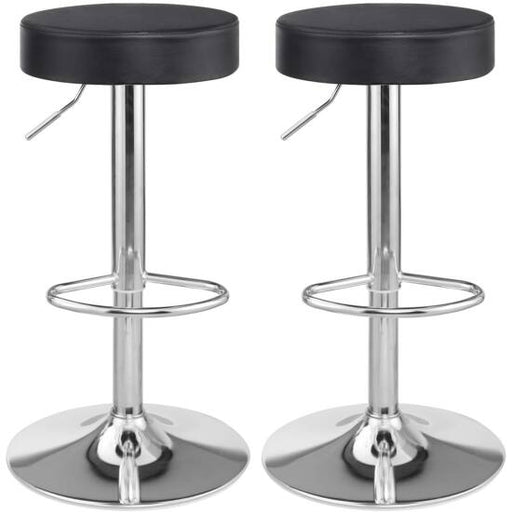 Komplet 2 okroglih barskih stolov, nastavljiva po višini, črne barve | SONGMICS-Vasdom.si