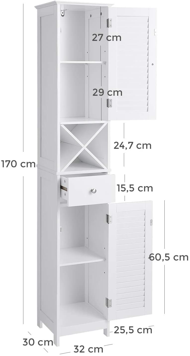 Kopalniška omarica, Omarica za shranjevanje s predalom, odstranljiva polica v obliki črke X 170cm | VASAGLE-Vasdom.si