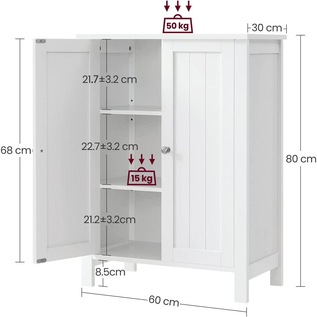 Kopalniška omarica, omarica za čevlje 60 x 80 x 30 cm, bela | VASAGLE-Vasdom.si