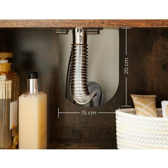Kopalniška omarica pod umivalnikom s polico, 60 x 60 x 30 cm Rustikalno rjava | VASAGLE-Vasdom.si