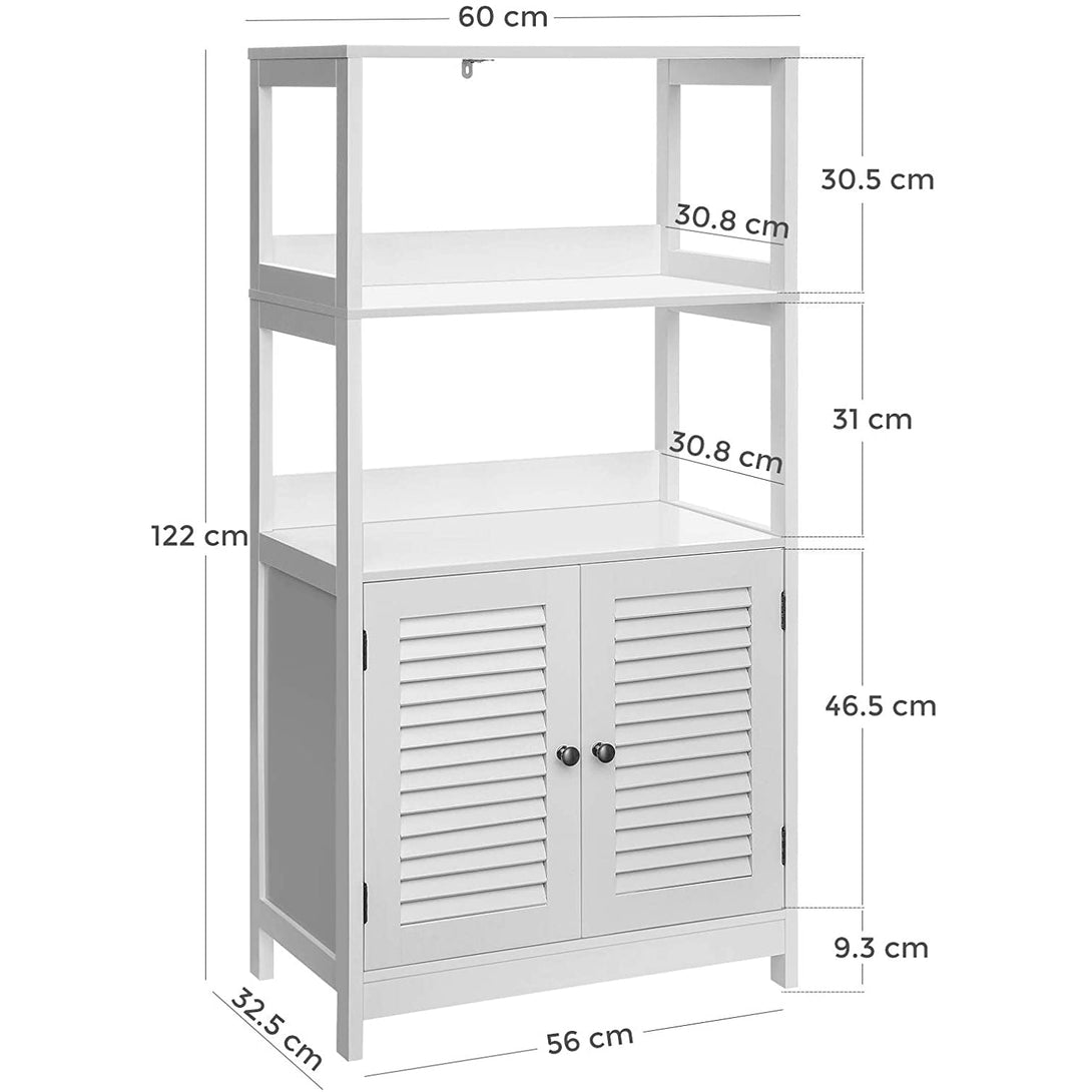 Kopalniška omarica z odprto polico in 2 vrati, 60 x 32,5 x 122 cm | VASAGLE-Vasdom.si
