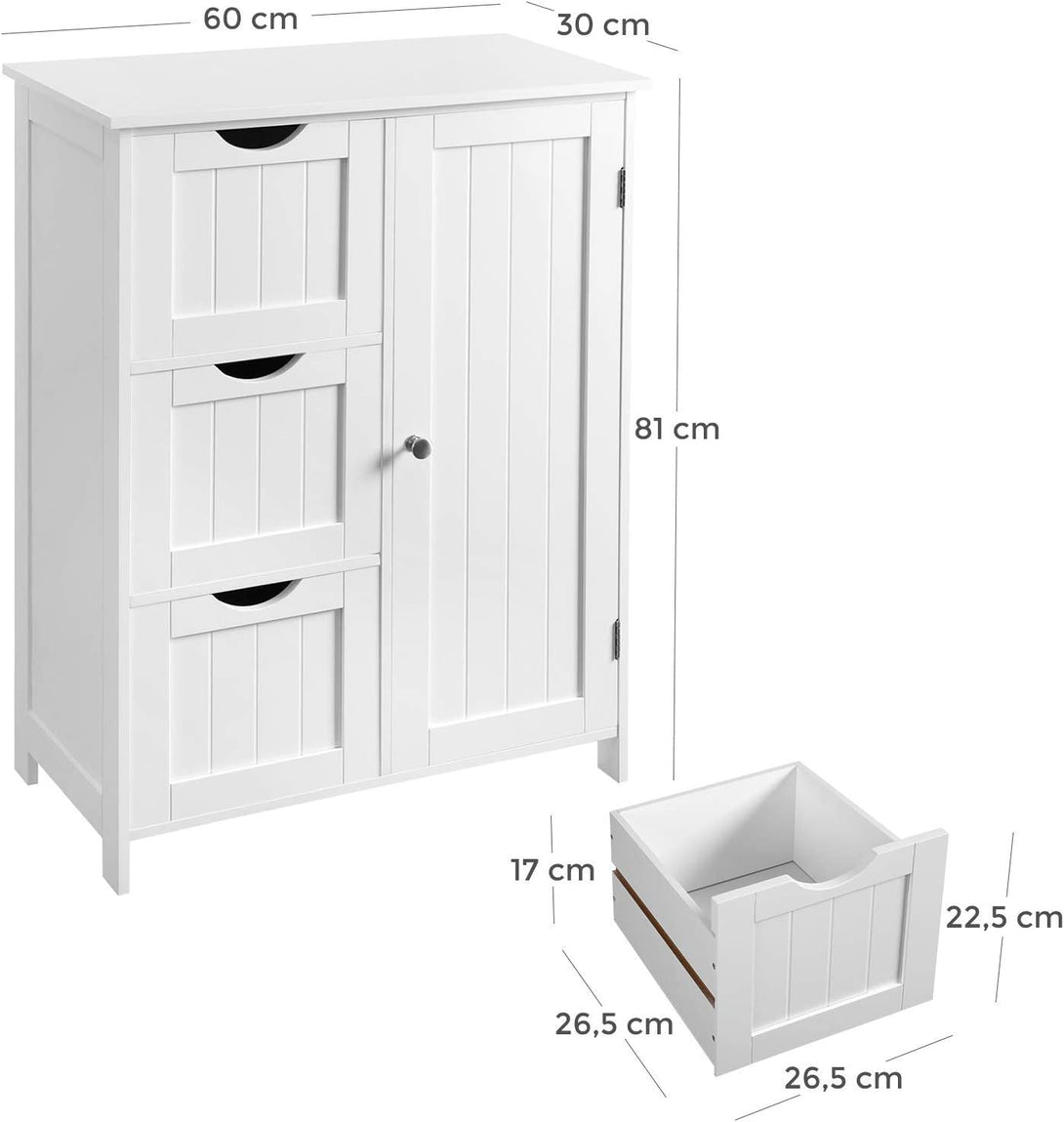 Kopalniška omarica za shranjevanje, talna omarica 60 x 30 x 81 cm | VASAGLE-Vasdom.si