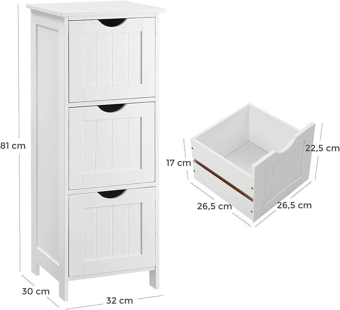 Kopalniška talna omarica za shranjevanje 32 x 30 x 81 cm mat bela | VASAGLE-Vasdom.si