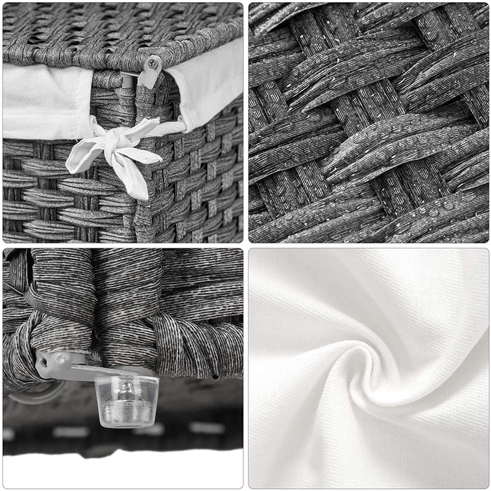 Koš za perilo, ročno tkana košara za perilo, siva | SONGMICS-Vasdom.si