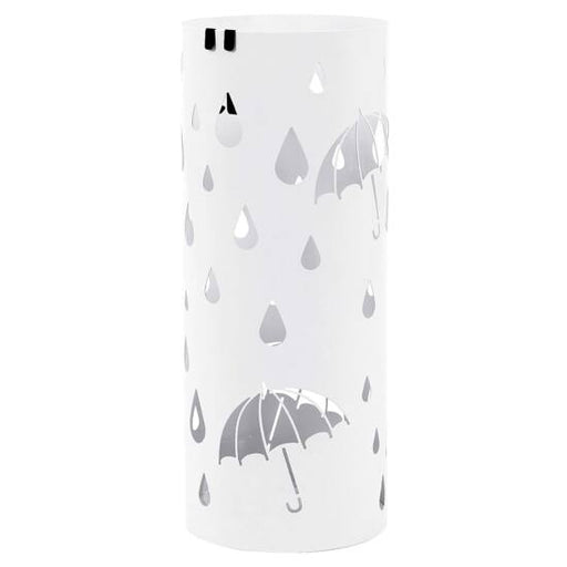 Kovinsko stojalo za dežnike, okroglo stojalo za dežnike s stojalom, 49 x O 19,5 cm, belo | SONGMICS-Vasdom.si