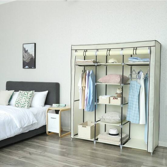 Mobilna garderobna omara, 175x150x45 cm, bež | SONGMICS-Vasdom.si