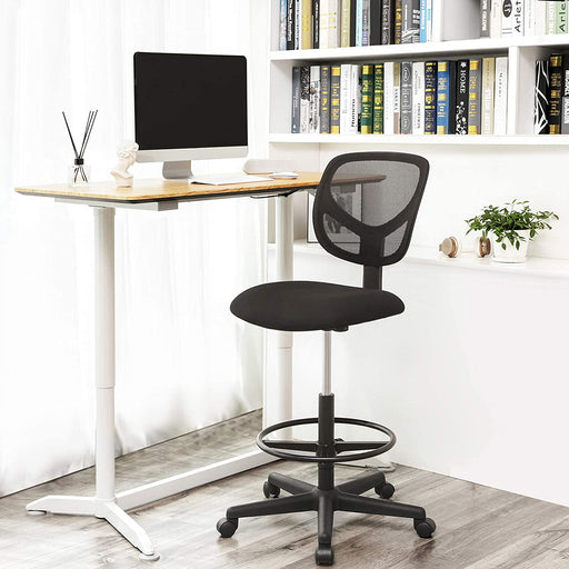 Mrežasti pisarniški stol brez naslonjal za roke, višina sedišča 55-75 cm, | SONGMICS-Vasdom.si
