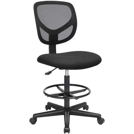 Mrežasti pisarniški stol brez naslonjal za roke, višina sedišča 55-75 cm, | SONGMICS-Vasdom.si