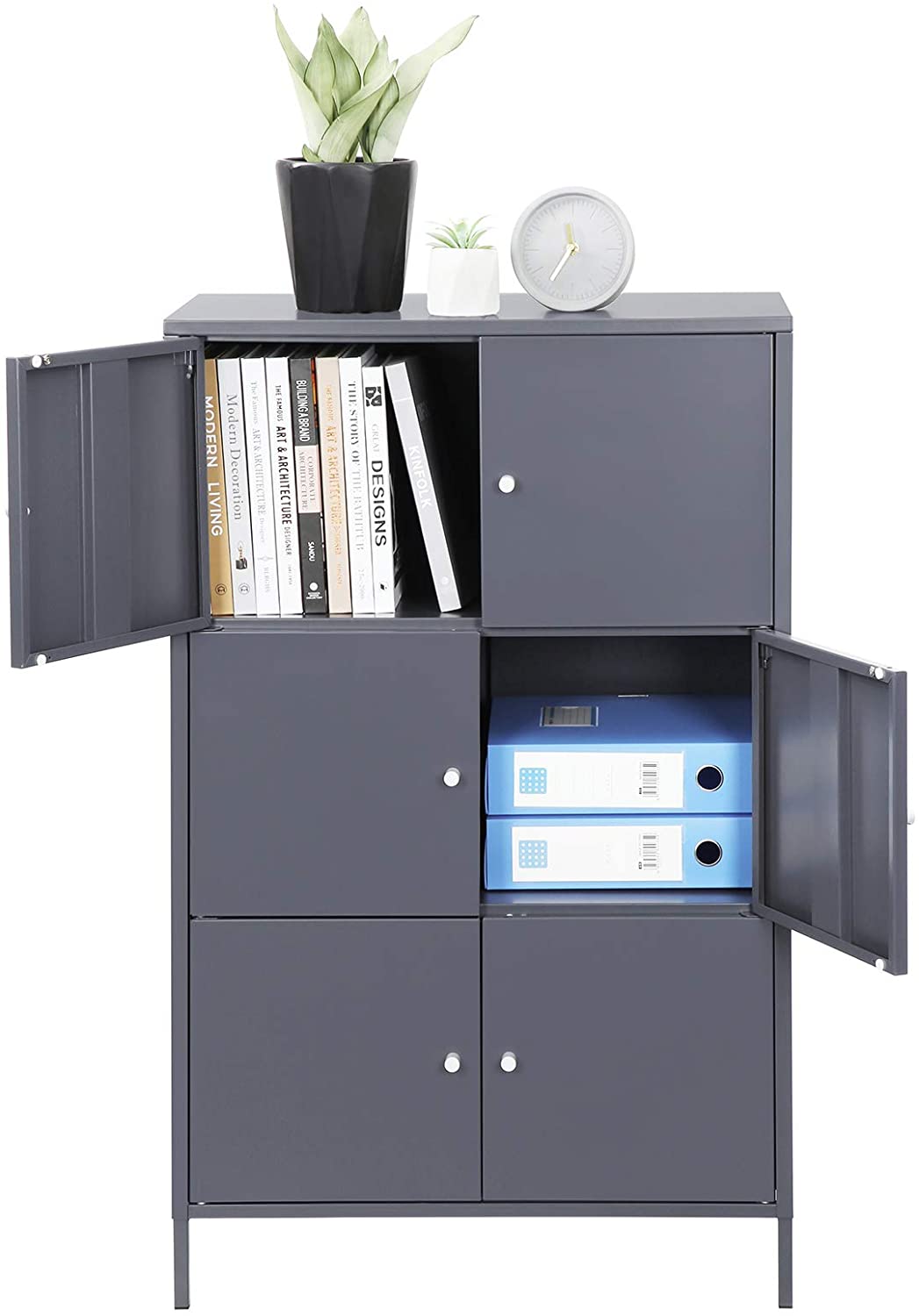 Omara za shranjevanje, 3-nivojska kovinska pisarniška omara 65 x 36 x 105,2 cm | SONGMICS-Vasdom.si