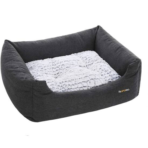 Pasja postelja z vzglavnikom, ki se lahko obrača, 60 x 50 x 21 cm, črna-Vasdom.si