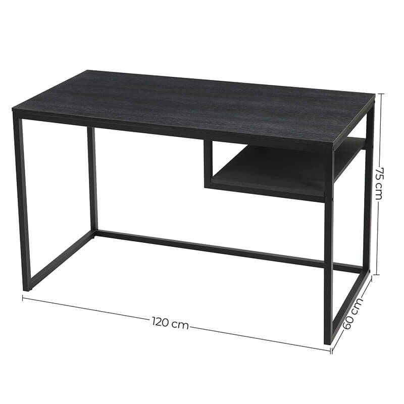 Pisalna miza, moderna Računalniška miza 120 x 60 x 75 cm, črna | VASAGLE-Vasdom.si