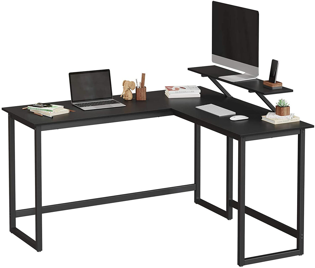 Pisalna miza, računalniška miza v obliki črke L s stojalom za monitor 140 x 130 x 89 cm | VASAGLE-Vasdom.si