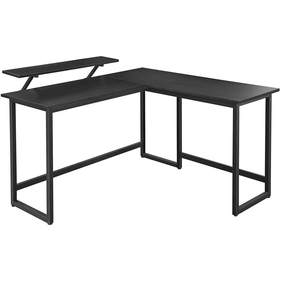 Pisalna miza, računalniška miza v obliki črke L s stojalom za monitor 140 x 130 x 89 cm | VASAGLE-Vasdom.si