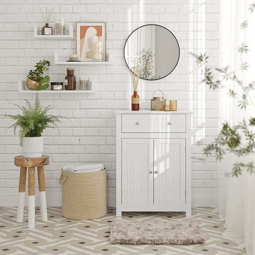 Prostostoječa kopalniška omarica z velikim predalom in nastavljivo polico 60 x 30 x 80 cm | VASAGLE-Vasdom.si