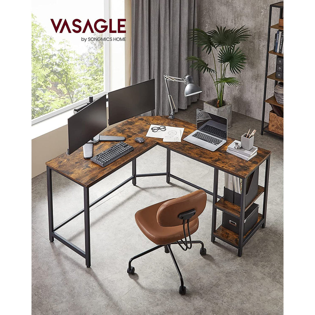 Računalniška miza v obliki črke L, kotna miza 138 x 138 x 76 | VASAGLE-Vasdom.si