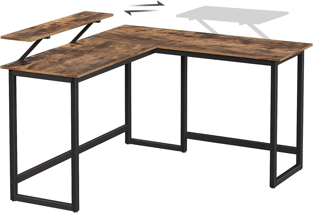 Računalniška miza v obliki črke L, kotna miza 140 x 130 x 89 cm | VASAGLE-Vasdom.si