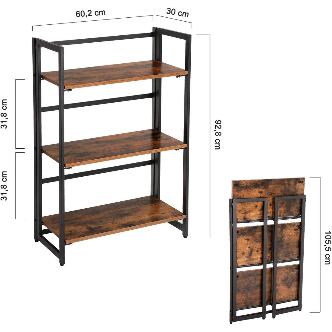 Rustikalna zložljiva polica za shranjevanje 60,2 x 30 x 92,8 cm | VASAGLE-Vasdom.si
