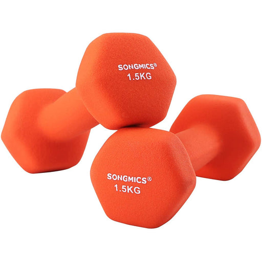 Set uteži 2 kos nedrseči 2 x 1,5 kg, oranžne | SONGMICS-Vasdom.si