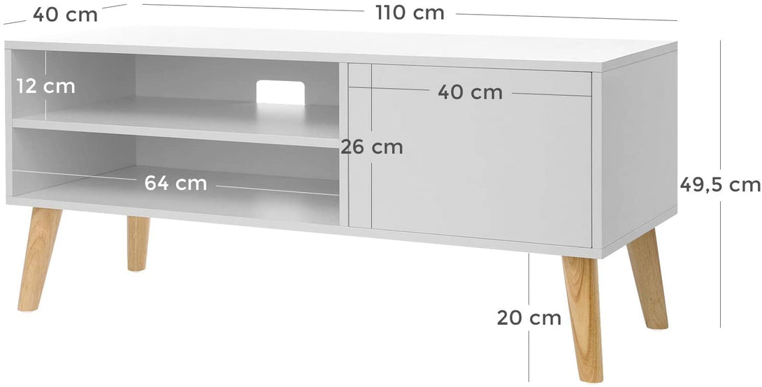 Skandinavsko TV stojalo 110 x 40 x 49,5 cm belo | VASAGLE-Vasdom.si