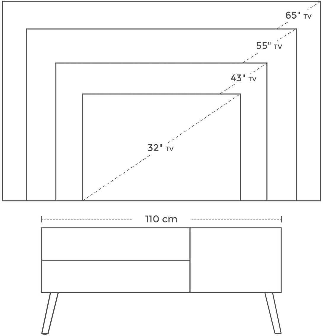 Skandinavsko TV stojalo 110 x 40 x 49,5 cm belo | VASAGLE-Vasdom.si