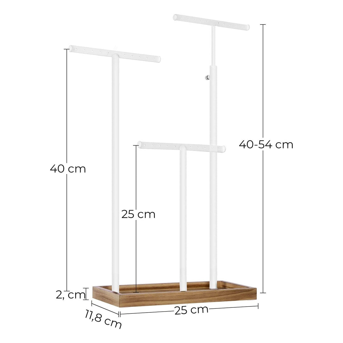 Škatla za nakit 2 v 1, 25 x (41,5-56,5) x 11,8 cm, rjava in bela | SONGMICS-Vasdom.si