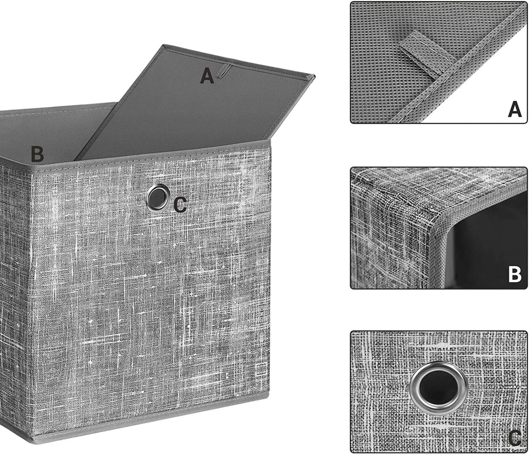 Škatla za shranjevanje, 6 zložljivih košar za shranjevanje, 30 x 30 x 30 cm, siva | SONGMICS-Vasdom.si